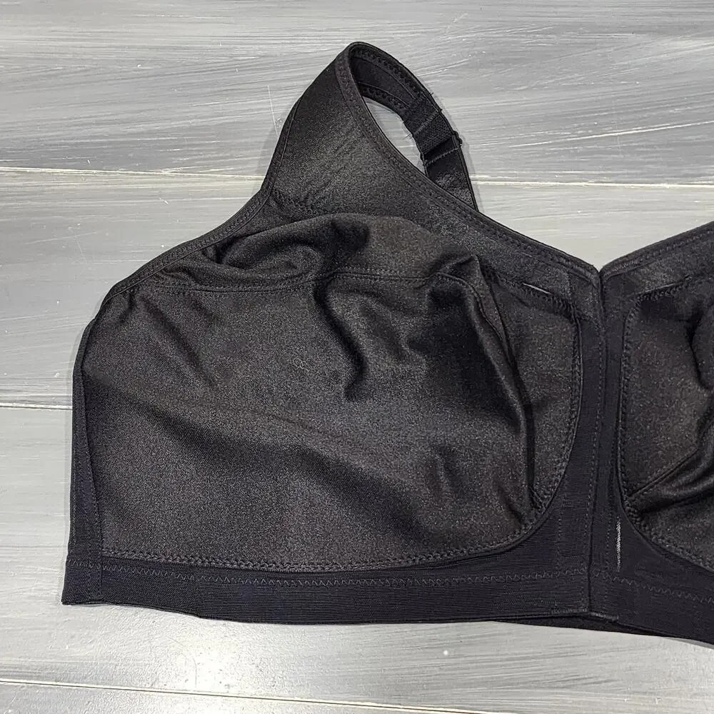 Glamorise Bra 1265 Magic‎ Lift Front Close Back Support Bra 50F Black - Picture 5 of 9